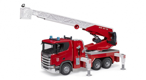 Scania Super 560R Feuerwehr mit Drehleiter, Wasserpumpe und Light & Sound Modul