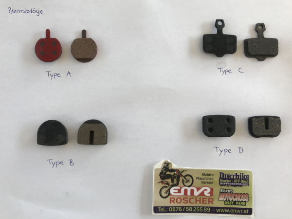 Bremsbeläge verschiedene Modelle